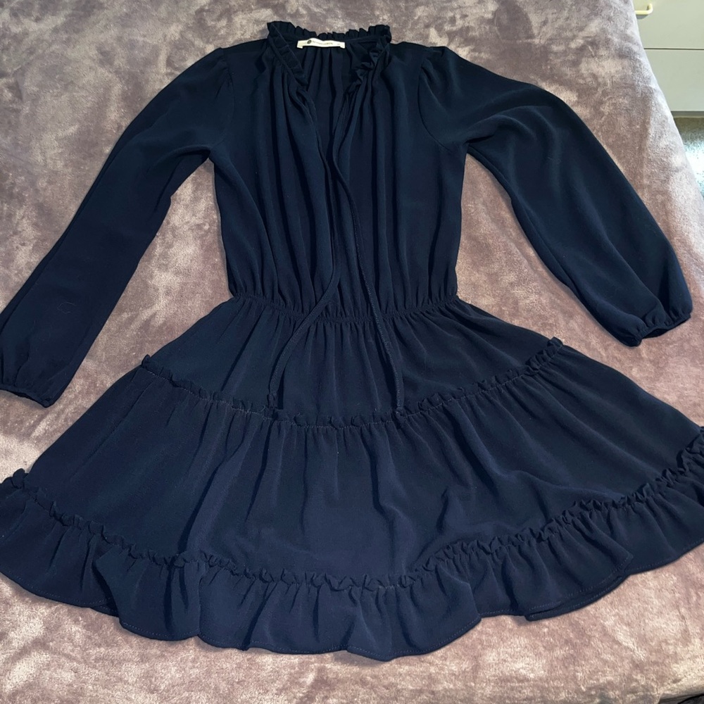 The impeccable pig Elegant Navy women’s Long Sleeve Dress - medium -